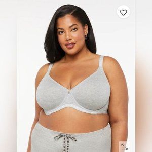 Bali Light Heather Gray Cloth Underwire Adjustable Semi Padded Bra 42D